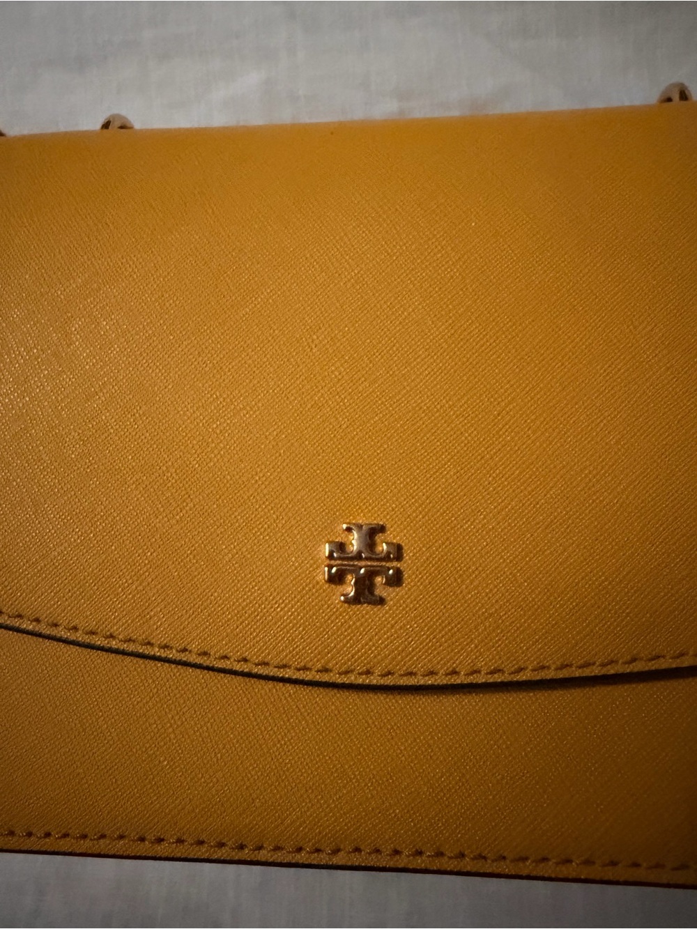 Tory Burch Saffron Yellow Leather Chain Crossbody - Picture 3 of 6